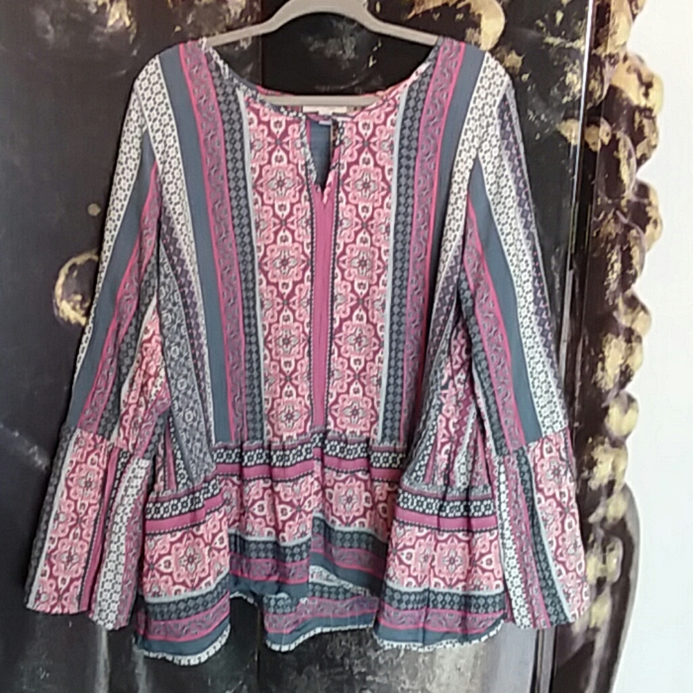 Kim Rogers (Curvy) Peasant Top